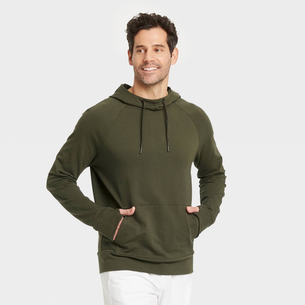 size small Men's Pullover Hoodie - All in Motion Olive Green 