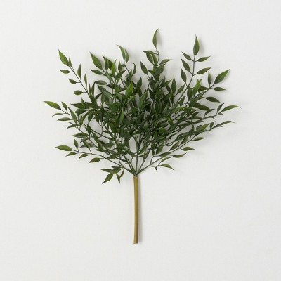 Sullivans Artificial Leafy Green Ruscus Bush 14"H Green