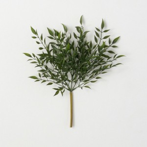 Sullivans Artificial Leafy Green Ruscus Bush 14"H Green - 1 of 3