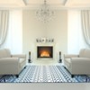 Washable Vintage Printed Rug Non Slip Low Pile Rug Soft Geometric Throw Floor Cover Foldable Indoor Carpet for Living Room Bedroom - 2 of 4