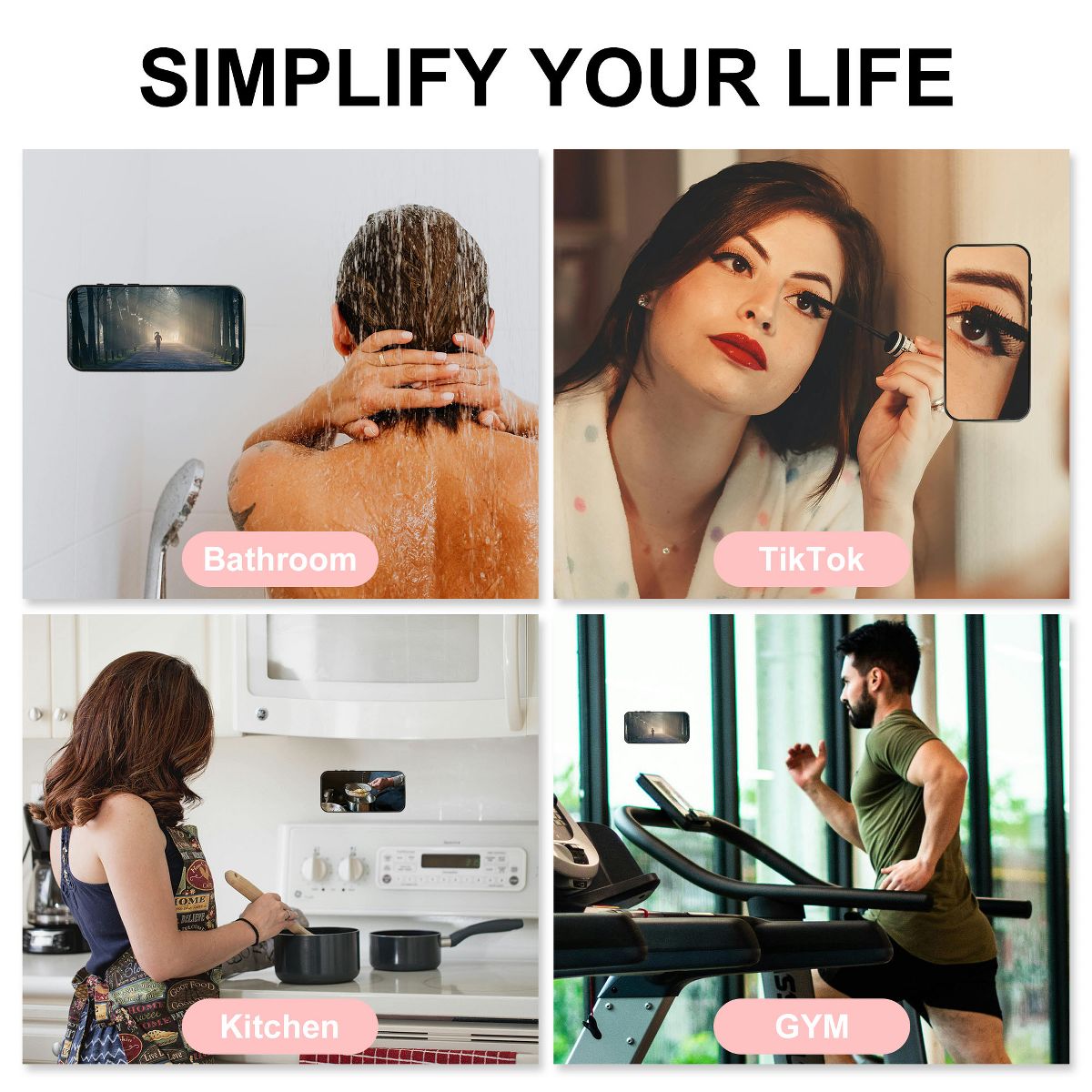 Unique Bargains Round Phone Grip for Cell Phone Magnetic Suction Cup Phone Holder Black 1 Pcs - thumbnail 5