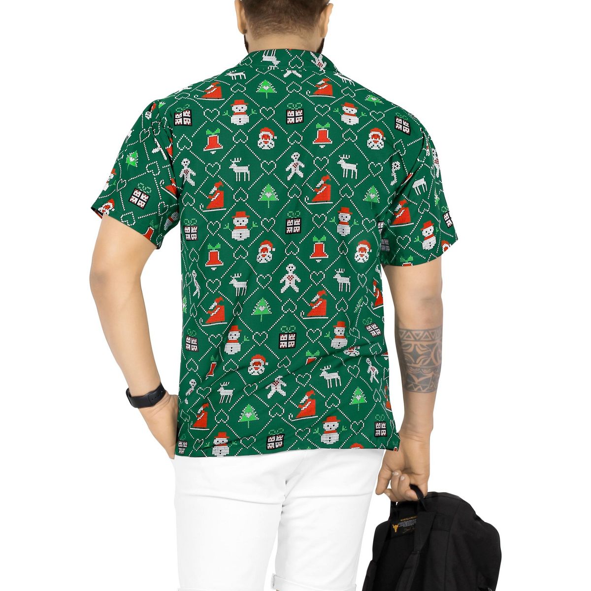 HAPPY BAY Mens Hawaiian Shirts Short Sleeve Button Down Shirt Men's Christmas Party Shirts Casual Holiday Shirts for Men Funny - thumbnail 5
