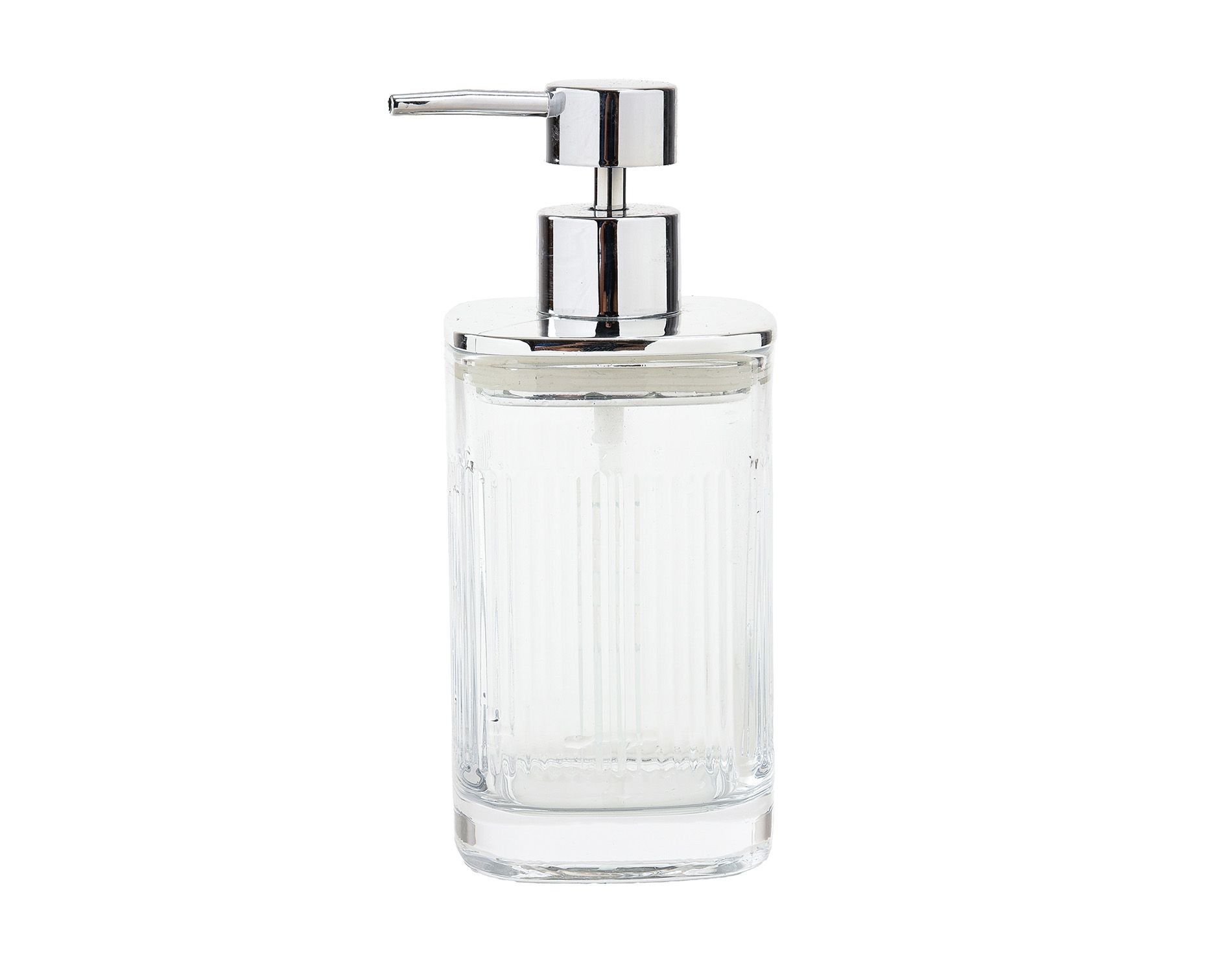 Cameo Soap/Lotion Dispenser with Rust Proof Stainless Steel Pump, Non-Slip Protective Silicone Feet, Heavy Duty Glass