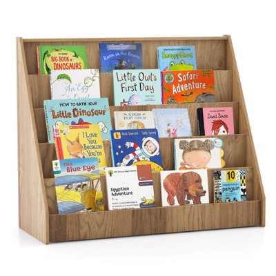 Infans 5 Tier Kids Bookshelf w/Anti-Tipping Device Kids-friendly Height for Bedroom
