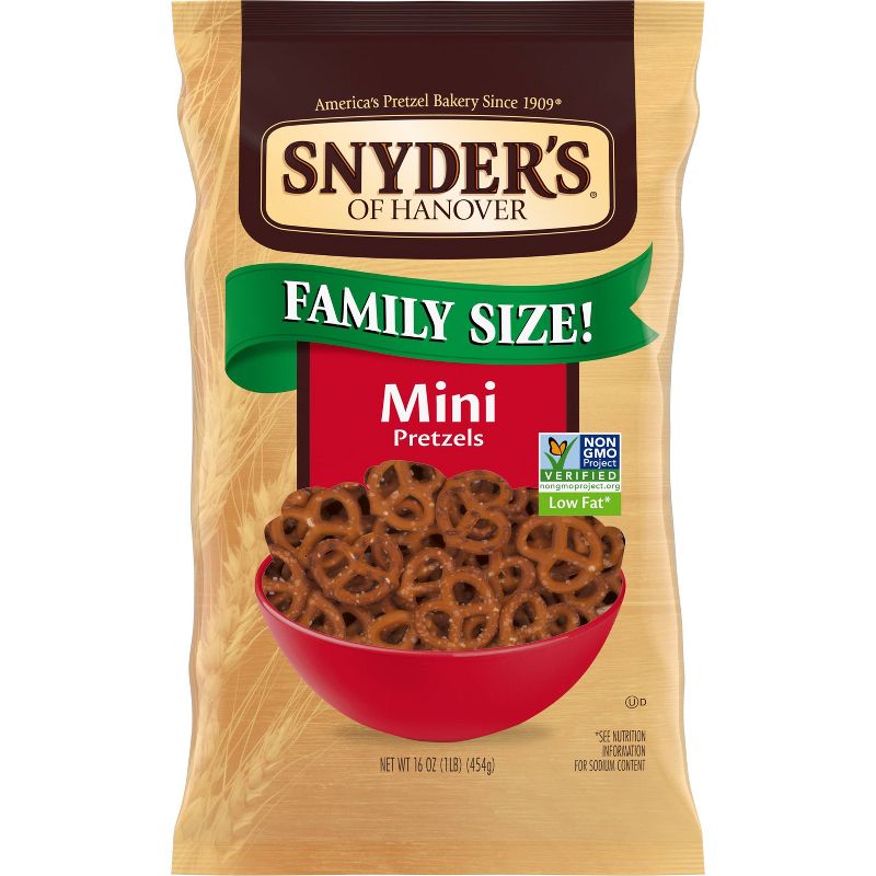 Snyder&#39;s of Hanover Pretzels Mini Pretzels Family Size - 16oz, 1 of 7