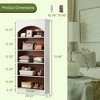 Kumasinova 70.9 Inch Bookcase with 5-Tier Storage Shelves,Freestanding Tall Bookshelf Storage Organizer for Living Room,Bedroom,Office,White+Brown - 3 of 4