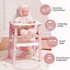 ROBOTIME Doll Furniture Wooden Doll High Chair with Tray, Dollhouse Furniture, Doll House Accessories, Gift for Girls, Pink, 8.7"*11.8"*20.8" - 4 of 4