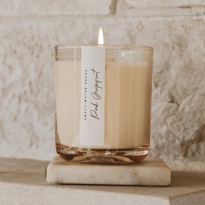 Pink Grapefruit Scented Soy Candle in Glass Jar