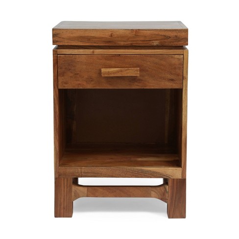 Wadley Boho Handcrafted Acacia Wood Nightstand Natural - Christopher Knight  Home