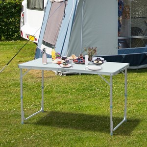 VYNXARIA 47" Folding Camping Table with Height Adjustability,Lightweight Portable Table with Carry Handle,Outdoor Folding Table Camping Accessories - 1 of 4
