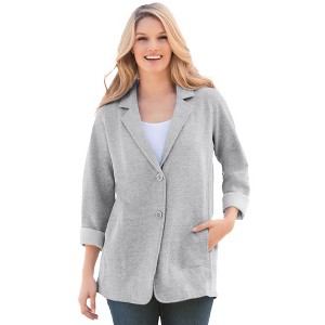 Woman Within Women's Plus Size Knit Blazer - 1 of 4