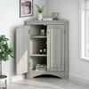 MAYEERTY White Triangle Bathroom Cabinet Adjustable Shelves Freestanding Floor Cabinet - 2 of 4