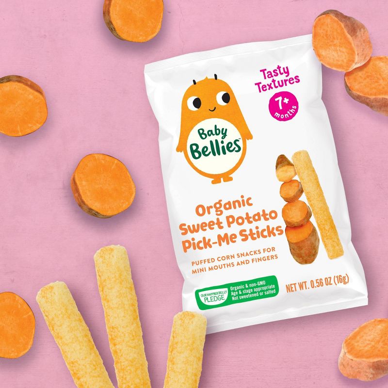 Little Bellies Organic Sweet Potato Pick-Me Sticks Baby Snacks - 0.56oz, 4 of 7