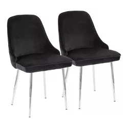 Set of 2 Marcel Dining Chairs Black/Chrome - LumiSource
