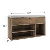 Shoe Bench with Padded Cushion, Shoe Storage Bench with 2 Tier Open Shoe Shelf - 2 of 4