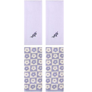REGALWOVEN 4 Pcs Cotton Soft Absorbent Decorative Bathroom Hand Towel - 1 of 4