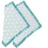 Bacati - Petals/Floral Muslin 2 pack Security Blankets  Aqua - image 2 of 4