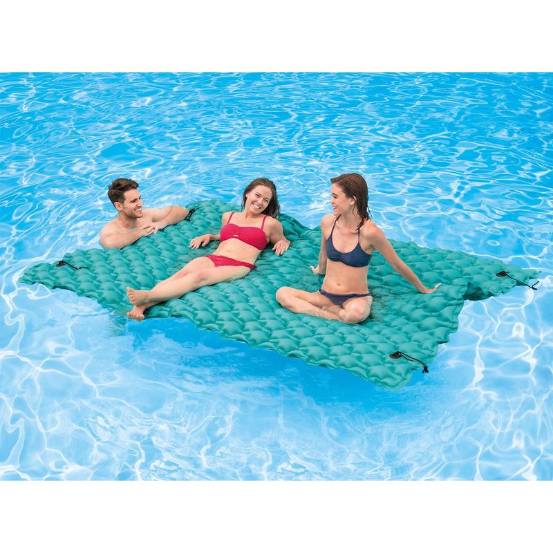 Intex Giant Inflatable Floating Water Pool Lake Mat Platform Pad, Teal (4 Pack), 2 of 7