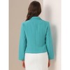 INSPIRE CHIC Women's Open Front Office Long Sleeve Lightweight Printed Floral Crop Suit Blazer - 4 of 4