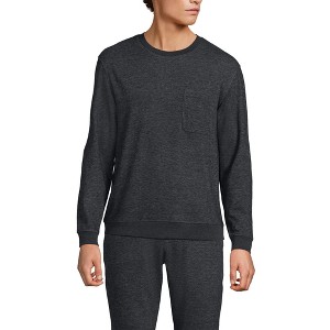 Lands' End Men's Long Sleeve Brush Back Crew - 1 of 3