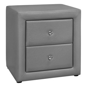 Monarch Specialties Accent Table Side End Nightstand Lamp Living Room Bedroom Metal Laminate Black Contemporary Modern - 1 of 4