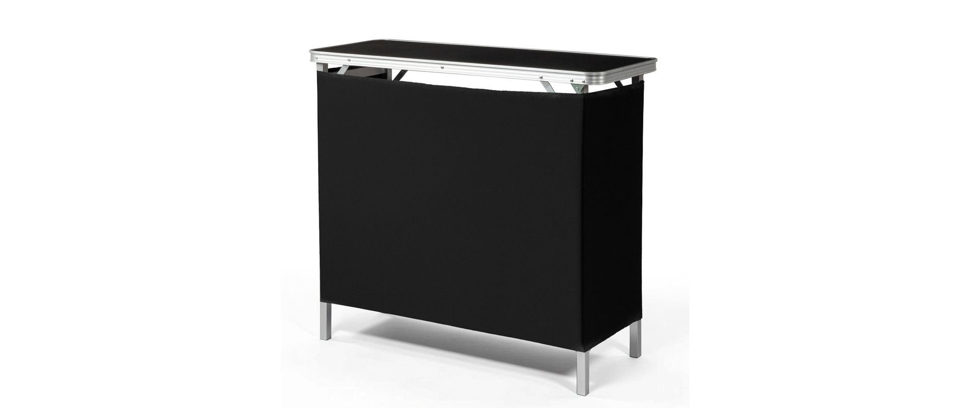 Karl Home Patio Black Portable Folding Bar Table with Shelf