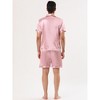 Lars Amadeus Men's Short Sleeves Top and Pants Comfy Solid Satin Pajama Sets 2 Pack - 4 of 4