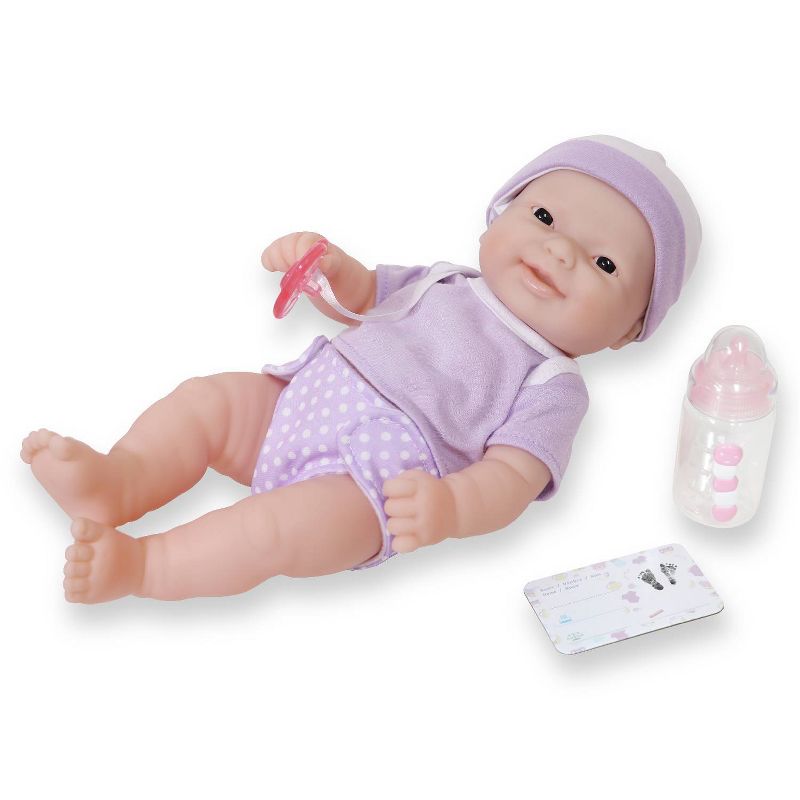 JC Toys La Newborn 12&#34; Asian All Vinyl Nursery Gift Set Doll, 1 of 5