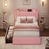 Twin Bed Frame with Storage Headboard, Girls Bed Frame with 2 Drawers - 4 of 4