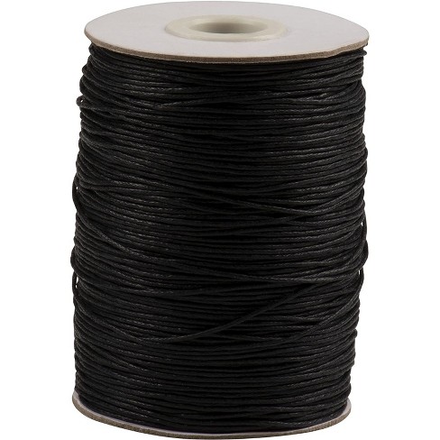 Waxed Cotton Cord, Jewelry Making Supplies (black, 1 Mm, 218 Yards