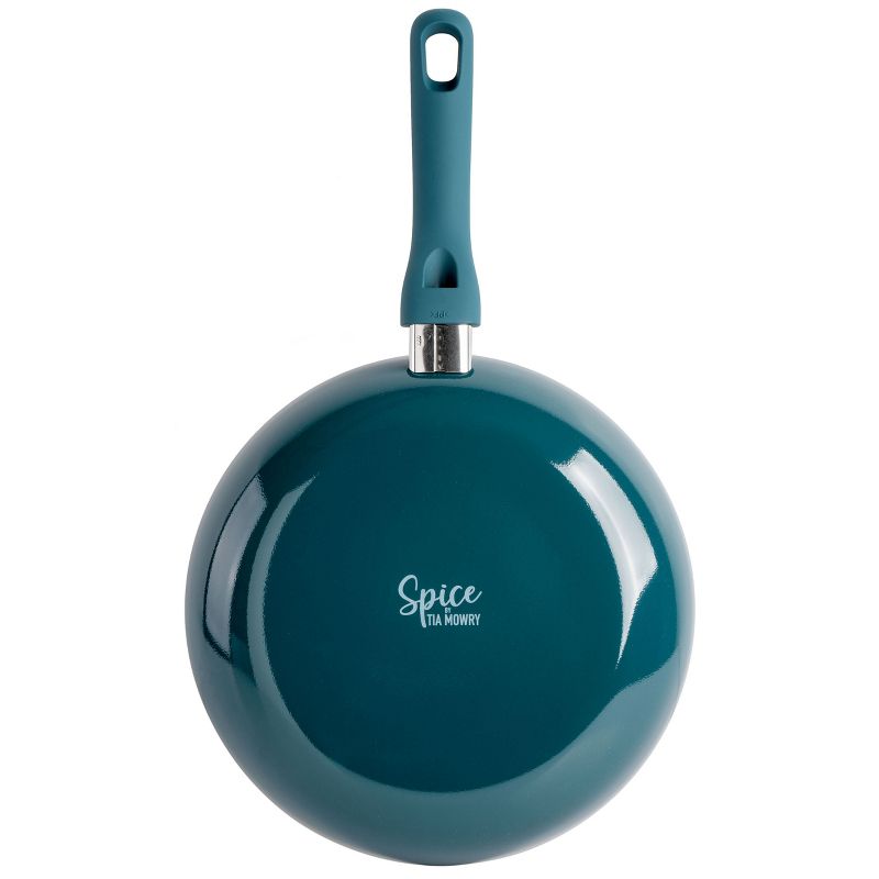 Spice by Tia Mowry Savory Saffron 2 Piece Ceramic Nonstick Aluminum Frying Pan Set in Teal, 3 of 8