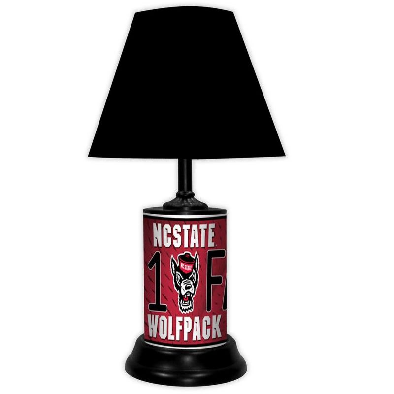 NCAA 18-inch Desk/Table Lamp with Shade, #1 Fan with Team Logo, NC State Wolfpack, 1 of 4