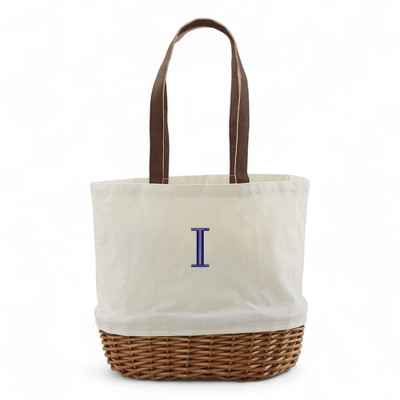Personalization Mall Initial Embroidered Picnic Basket Set