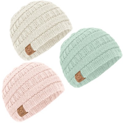 KeaBabies 3pk Warmzy Baby Beanies, 0-36 months Baby Hats, Baby Winter Hat for Newborn, Infant, Toddlers, Boys, Girls