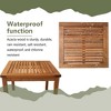 FDW 3-Piece Acacia Wood Patio Bistro Set Patio Furniture Outdoor Chat Conversation Table Chair Set Outdoor Wood Chat Set for Beach Backyard ,Natural - 3 of 4
