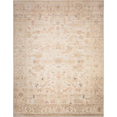 Nourison Vintage Washables Floral Distressed Non-Slip Indoor Rug