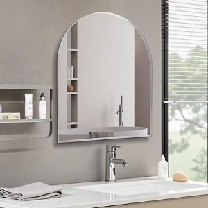 Arched Wall Mirror with Aluminum Frame for Bathroom, Bedroom, Living Room, Entryway - 1 of 4