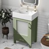 FAMYYT 20 in. Single Sink Freestanding Green Bath Vanity with White Ceramic Top, Space-Saving Design - 2 of 4