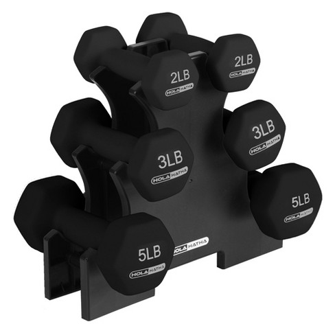 Philosophy Gym Neoprene Dumbbell Hand Weights With Stand, 20 Lbs (2 Lb, 3  Lb, 5 Lb Pairs) : Target