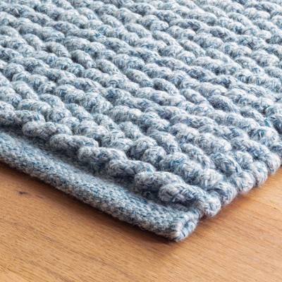 Denim Blue Handwoven Reversible Synthetic Performance Rug 3' x 5'