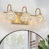 17" Modern Crystal Bathroom Vanity Light, 3-Light Golden Wall Sconce Elegant Wall Mount Lighting for Bathroom,Powder Room,Vanity Mirror (No Bulbs) - 3 of 4