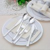 Itopfox 100 Pack Pre Rolled Silver Plastic Silverware Set with Napkins, Disposable Wrapped Heavy Duty Cutlery Set for Wedding Birthday Party - 2 of 4