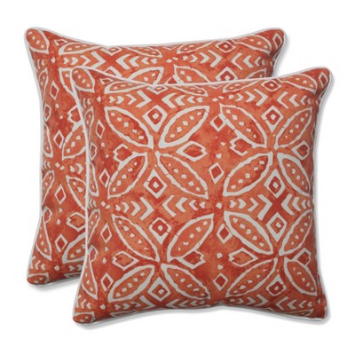 16.5" 2pk Merida Pimento Throw Pillows Orange - Pillow Perfect