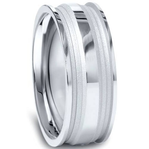 950 Platinum 5mm Flat Comfort Fit Wedding Band Ring