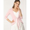 INSPIRE CHIC Women's Tie Front Long Sleeve Crop Ruffle Knit Cardigan Sweaters - 3 of 4