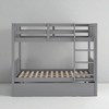 Full Over Full Bunk Bed with Twin Trundle, Convertible into 2 Beds, Solid Wood Frame with Slats, No Box Spring Needed - 2 of 4