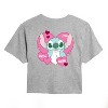 Women's - Lilo and Stitch - Stitch Heart Cropped Graphic T-Shirt - 2 of 4