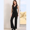 INSPIRE CHIC Women's Striped V Neck Sleeveless Button Down Fully Lined Dressy Blazer Vest with Pockets - 4 of 4
