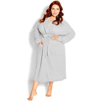 City Chic Women's Plus Size Waffle Robe - Gray - 18w : Target