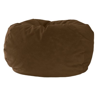 Kids' Micro-Fiber Suede Bean Bag Chair Brown - Gold Medal